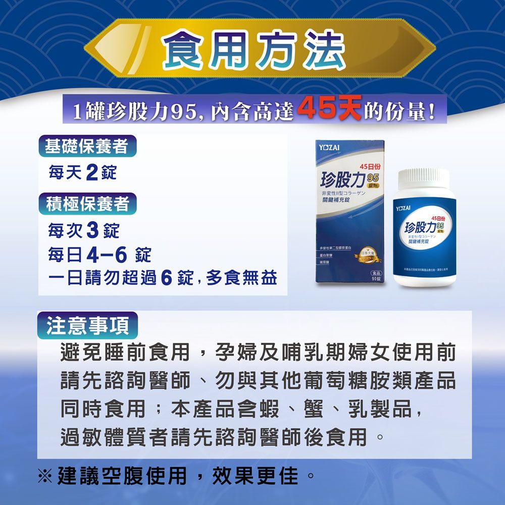  十年旗艦產品 關健保養首選悠哉美健 YOZAI珍股力95關鍵補充錠 ( 90錠 x 3組 )