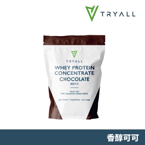 【台灣 TRYALL】濃縮乳清蛋白粉-香醇可可 (500g/袋)