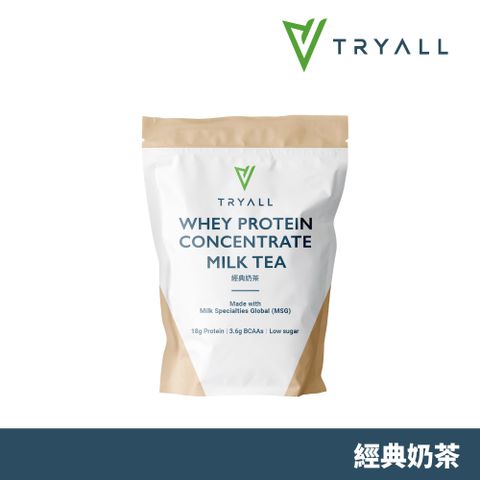 【台灣 TRYALL】濃縮乳清蛋白粉-經典奶茶 (500g/袋)