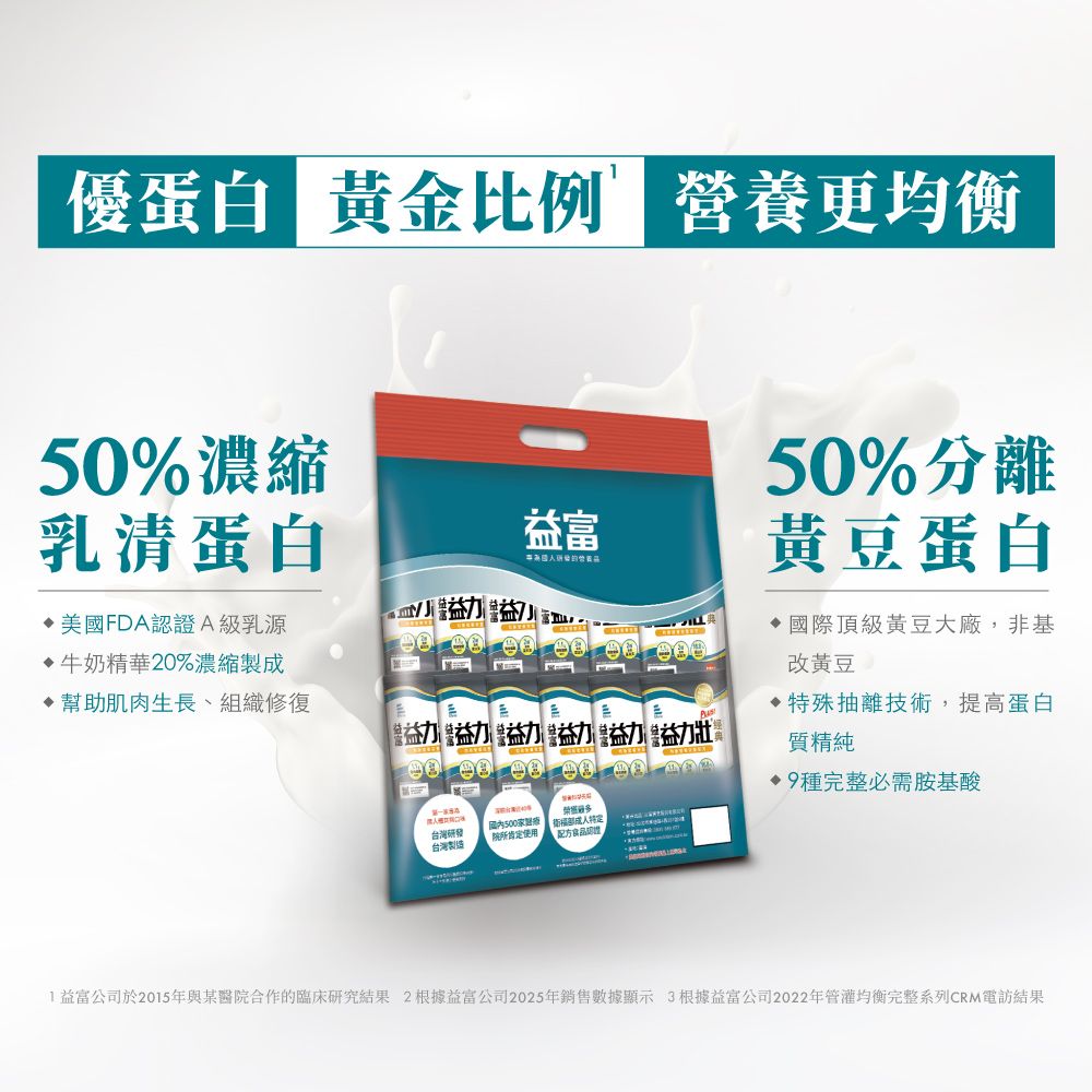 益富 益力壯Plus經典均衡營養完整配方方便包57g*24入*3(乳清蛋白+黃豆蛋白流質或管灌飲食者適用)