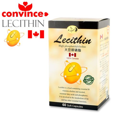 Convince 康心卵磷脂PC38% 軟膠囊(60顆/盒)(孕婦可食)LECITHIN(每粒1200mg)