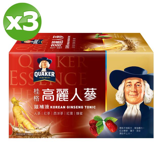 Quaker 桂格 高麗人蔘滋補液(60mlx6入x3盒)