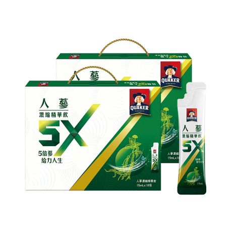 Quaker 桂格 5X人蔘濃縮精華飲(15mlx18入x2盒)