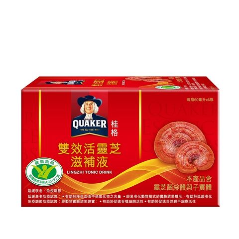 Quaker 桂格 雙效活靈芝(60mlx6入)