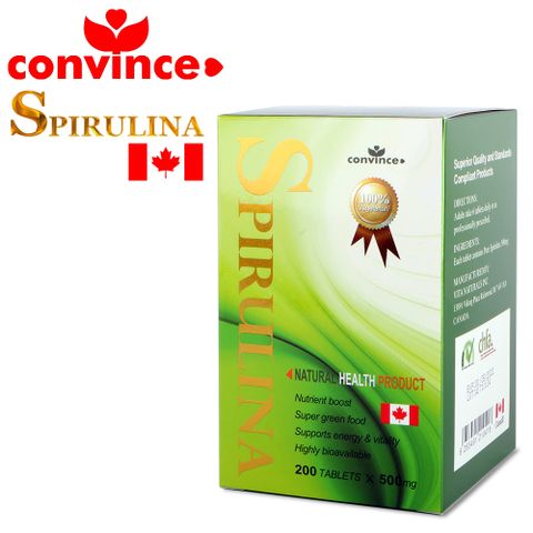 Convince 康心螺旋藻(藍藻錠) Spirulina(200錠/罐)(全素)(每錠含500mg足量螺旋藻)