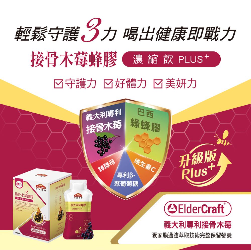 Nutrimate 你滋美得 接骨木莓蜂膠濃縮飲Plus+ 6入組