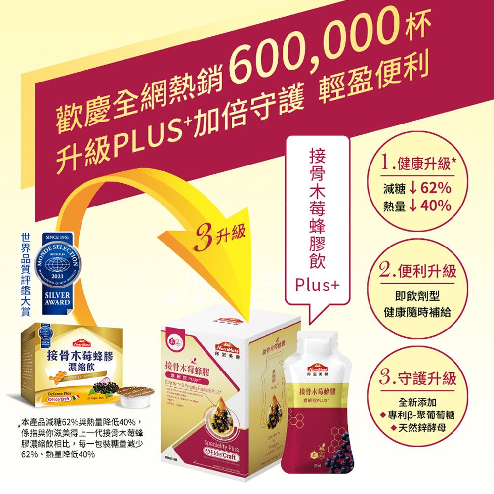 Nutrimate 你滋美得 接骨木莓蜂膠濃縮飲Plus+ 6入組