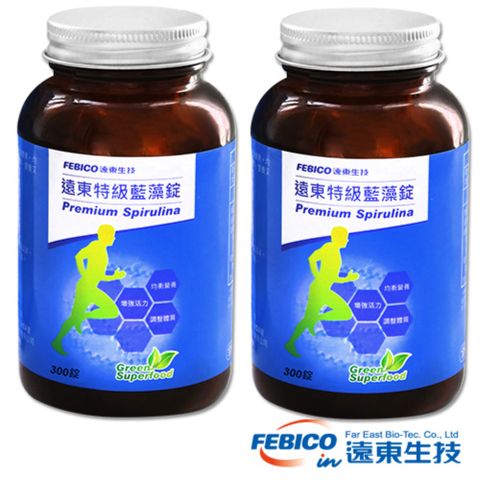 febico 遠東生技 特級藍藻錠(螺旋藻)200mg*300錠X2瓶