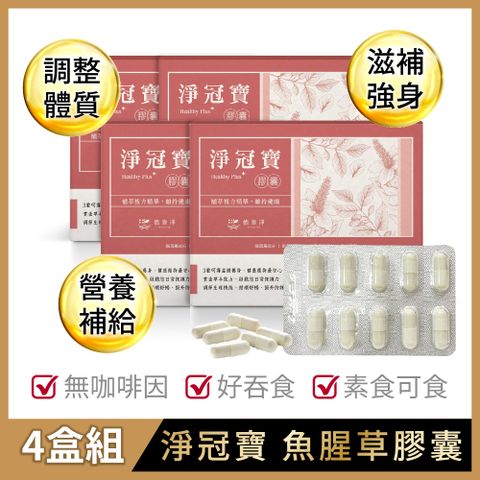 SPOTLESS 植靠淨 淨冠寶膠囊-魚腥草除廢配方4盒組(迷你好吞/有感推薦/攜帶便利)