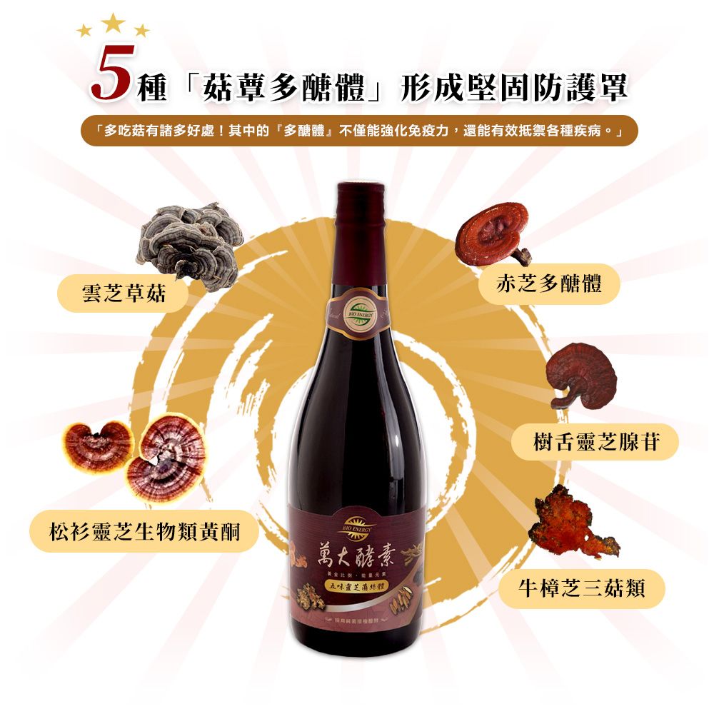 Bioenergy Biotechnology 萬大酵素 五味靈芝酵素原液(720ML)