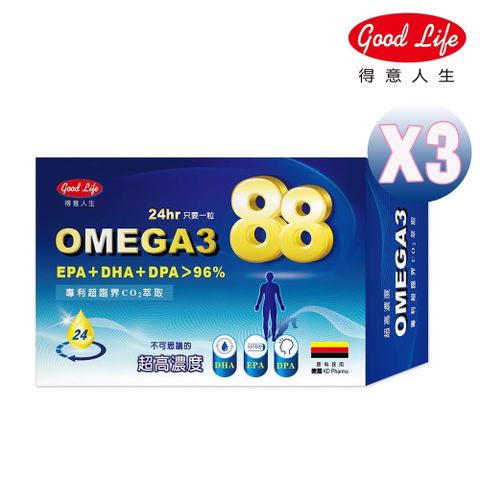 得意人生高濃度Omega-3魚油膠囊 (30粒X3盒)