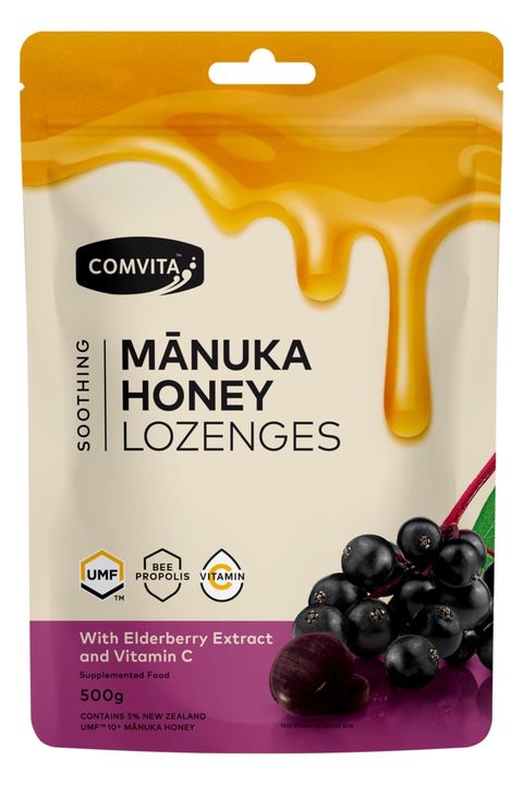 Comvita 康維他 麥蘆卡蜂蜜潤喉糖500g 接骨木莓