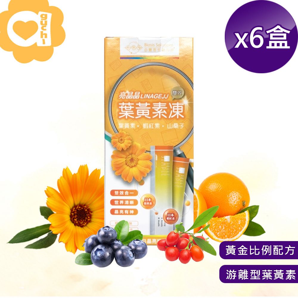 必爾思  亮晶晶葉黃素雙效凍 - 6 盒組(20克 X 42條) 游離型葉黃素QQ 凍