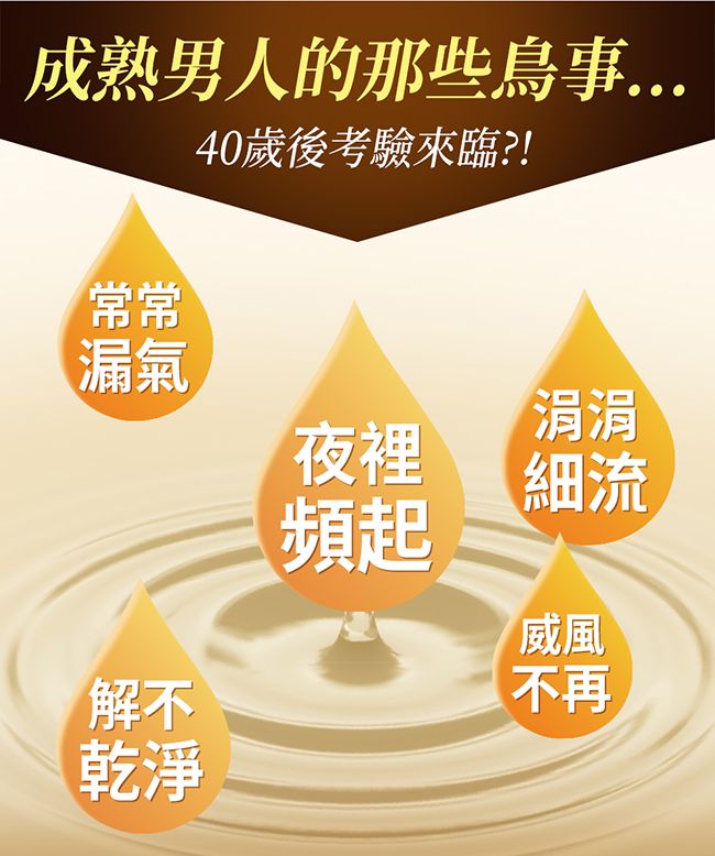 成熟男人的那些鳥事40歲後考驗來臨?!常常漏氣涓涓夜裡細流頻起威風解不乾淨不再