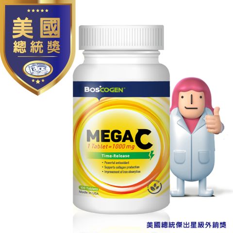 百仕可 【美國】MEGA C 高單位緩釋C 錠 100粒/瓶