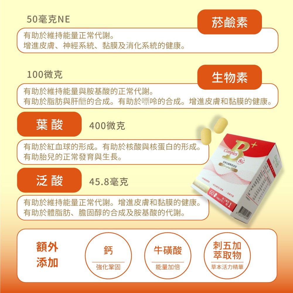 dolican 多立康  維生素B群緩釋膜衣錠60粒x3(完整8種綜合維生B群/緩釋B群/鈣/葉酸/長效吸收)