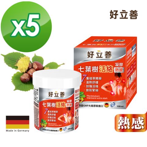 Heilusan 好立善 七葉樹活絡凝膠-熱感 (100ml)X5