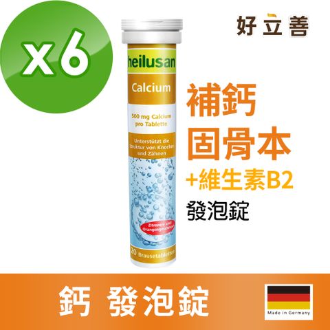 德國 好立善 鈣發泡錠 20錠x6 (檸檬柑橘口味) (效期2025/01/31)