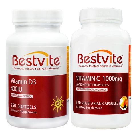 Bestvite 必賜力 維他命D3+左旋維他命C-1000膠囊 心安保健組 (250顆+120顆)