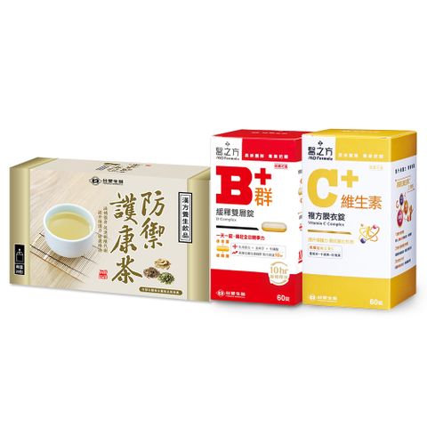 台塑生醫 緩釋B群雙層錠+維生素C+防禦護康茶