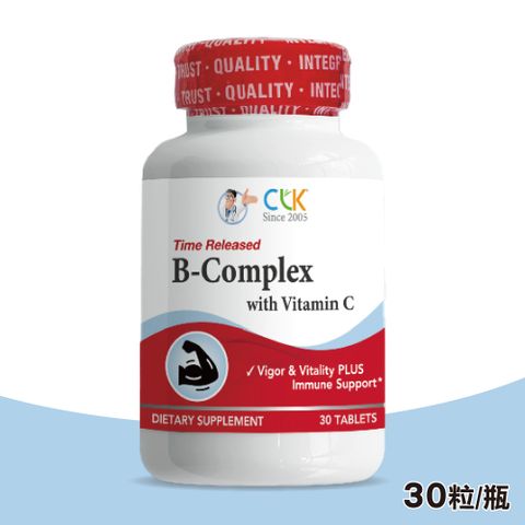 【CLK健生】B群+維生素C 500毫克 複方錠(緩釋型)(30粒/瓶)