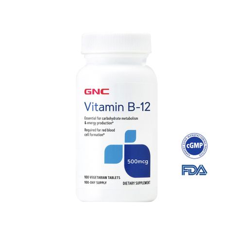 GNC 健安喜 維生素 B-12 500食品錠(100粒/瓶) 增進神經系統健康 紅潤健康好元氣