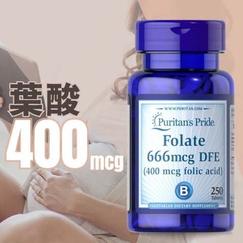 Puritan's Pride 普瑞登 【Puritans Pride 】孕護葉酸錠 400MCG (250 錠)