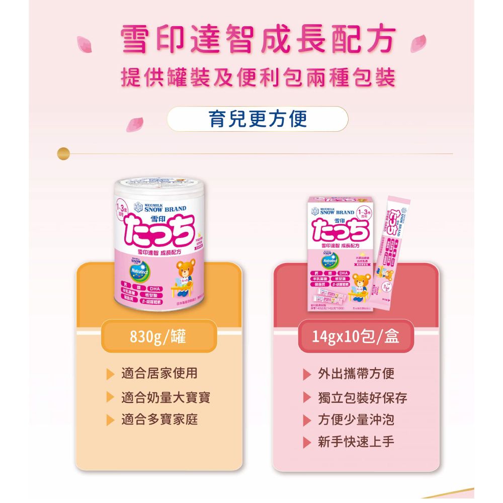 雪印 【SNOW 】達智 成長配方1~3歲 8罐組(830g/罐)