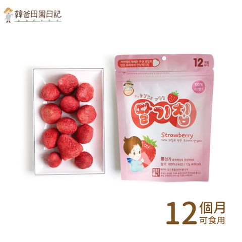韓爸田園日記-寶寶乾水果片-高靈草莓(12g/包) 純天然零嘴 果乾 健康 純水果