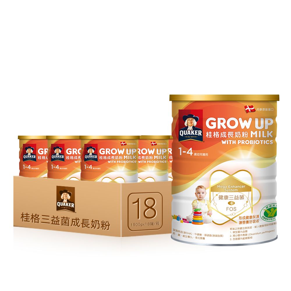 Quaker 桂格 三益菌成長奶粉(1500g*18罐)共3箱