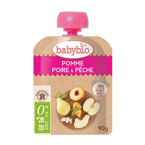 【法國Babybio】生機蘋果洋梨纖果泥90g《專業嬰幼兒副食品》