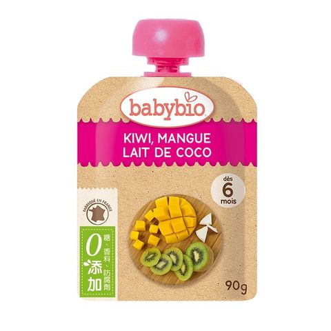 【法國Babybio】生機奇異果芒果椰奶纖果泥90g《 專業嬰幼兒副食品》
