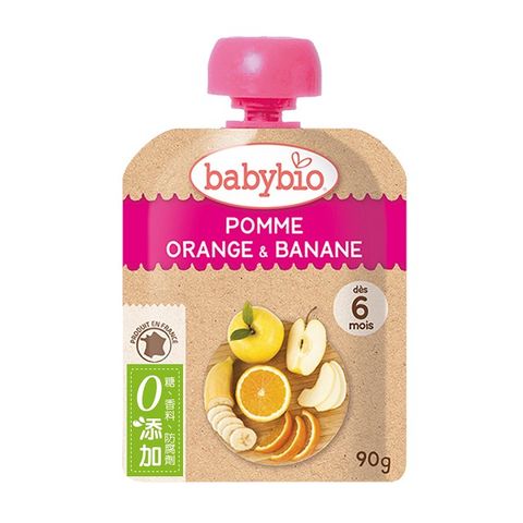 【法國Babybio】生機香橙香蕉纖果泥90g《 專業嬰幼兒副食品》