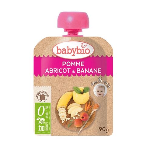 【法國Babybio】生機香蕉杏桃纖果泥90g《 專業嬰幼兒副食品》