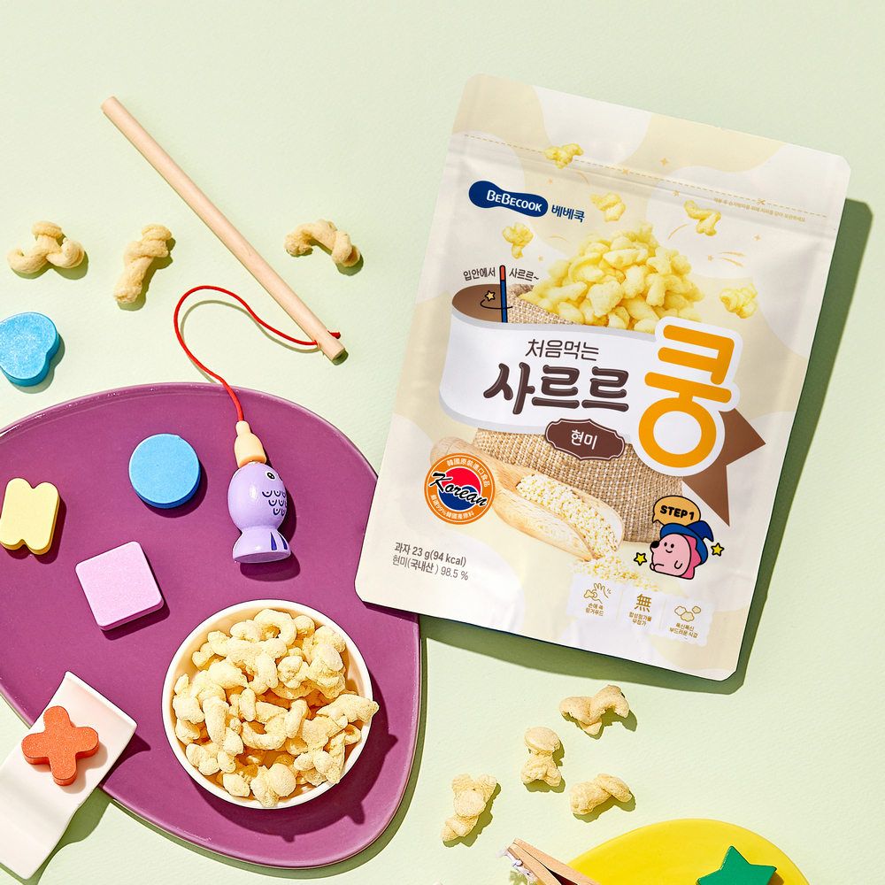 Bebecook 韓國寶膳 嬰幼兒初食米米泡芙 2入組 (原味糙米/紫番薯)