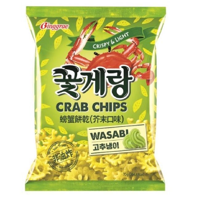 韓味不二  Binggrae螃蟹餅乾(芥末) (70g)
