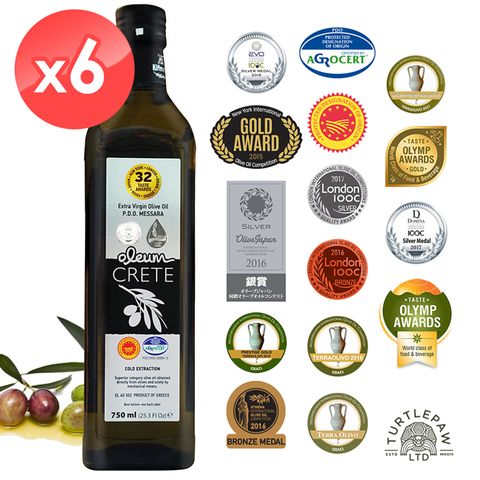 【Oleum Crete】奧莉恩特級初榨橄欖油6瓶組(750ml*6瓶)