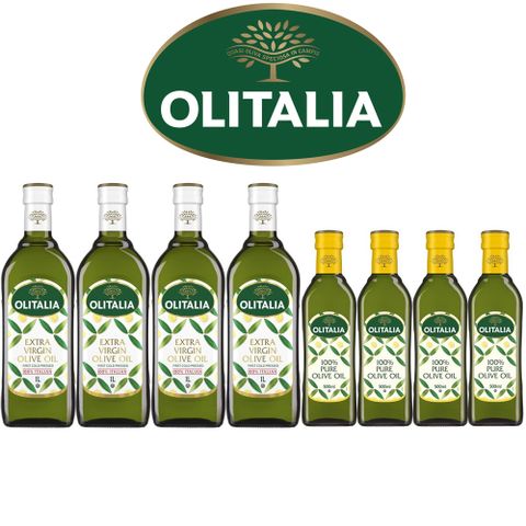 Olitalia奧利塔特級初榨橄欖油1000mlx4瓶(+純橄欖油500mlx4瓶-禮盒組)