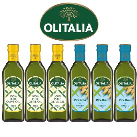 Olitalia奧利塔純橄欖油+玄米油禮盒組(500mlx2瓶x3組)