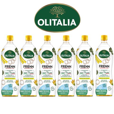 Olitalia 奧利塔 高溫專用葵花油料理組1000mlx6瓶