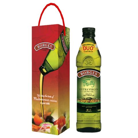《西班牙BORGES》百格仕單一品種阿爾貝吉納頂級橄欖油500ml 一入禮盒