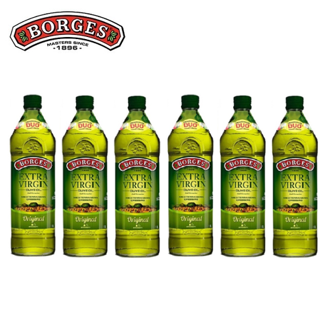 《西班牙BORGES》百格仕原味橄欖油1L(1000ml)x6瓶