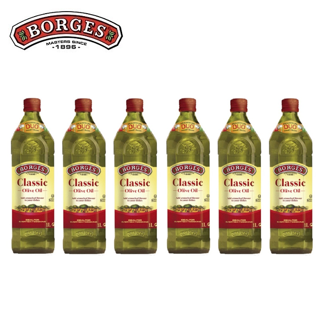 BORGES 百格仕 《西班牙》中味橄欖油1L(1000ml)x6瓶