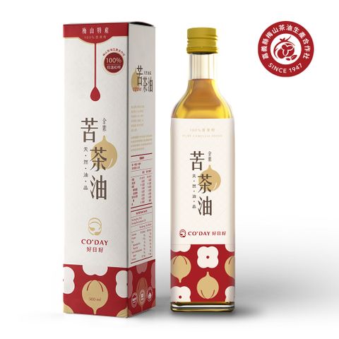 好日籽100%鮮榨苦茶油500mlx3