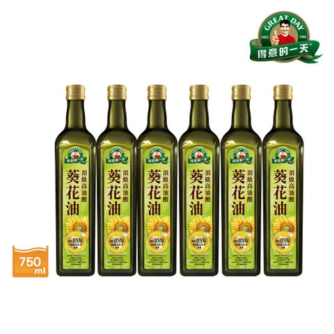 得意的一天 頂級高油酸葵花油750mlx6瓶