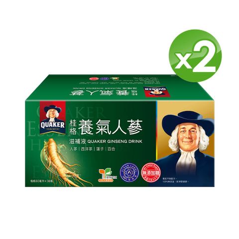 Quaker 桂格 無糖養氣人蔘(60mlx36入x2盒)