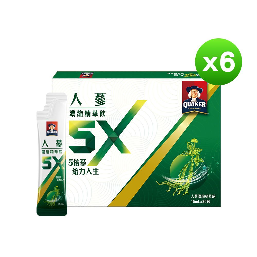 Quaker 桂格 5X人蔘濃縮精華飲(15mlx30入x6箱)