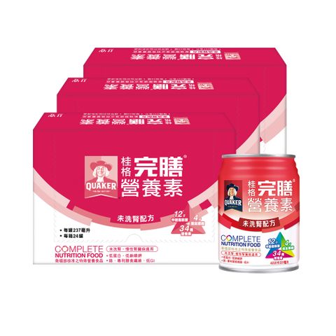 Quaker 桂格 完膳營養素-未洗腎病患適用配方(237ml24入x3箱)