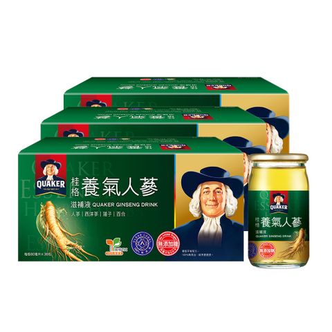 【桂格】無糖養氣人蔘 60ml×36入x3盒
