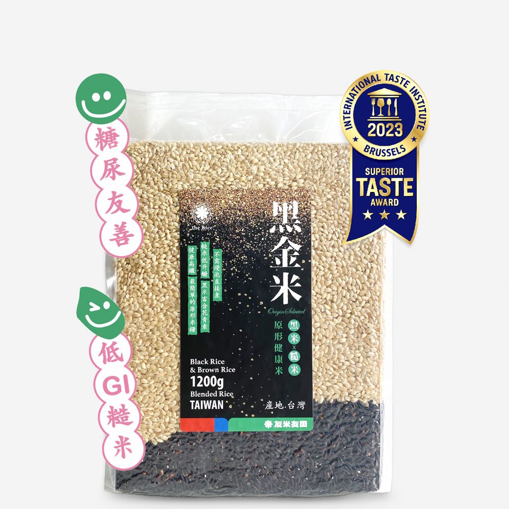 友米友田 甜心糙米+黑米x3(1.2kg 3入組) ITQI三星與台東原生黑糙米/健康調合米/明星米種/黃金比例/健康香甜